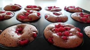 Muffins med hindbær